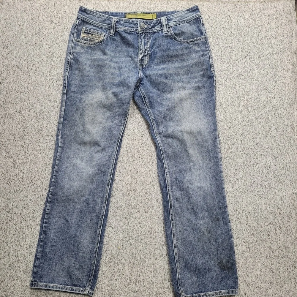 Rock & Roll Denim Pistol Stackable Regular Boot Cut Jeans Mens 38x32 Medium Wash